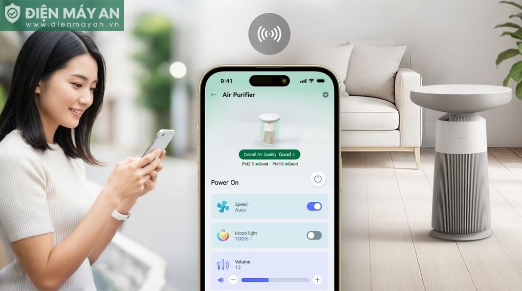 Máy lọc không khí kết hợp Loa LG PuriCare Aero Speaker AS20GSHU0 46W